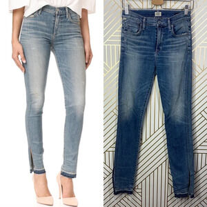 Citizens‎ of Humanity Denim Rocket Jeans With Split Hem in Blue Size US 27